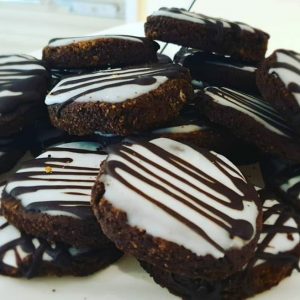 Keto chocolate Coated Cookies - Low Carb - Wheat Free - Gluten Free - No added Sugar
