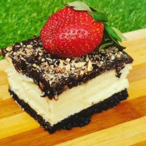 Chocolate Brownie Cheesecake Squares -  Wheat free- Gluten Free - No added sugar